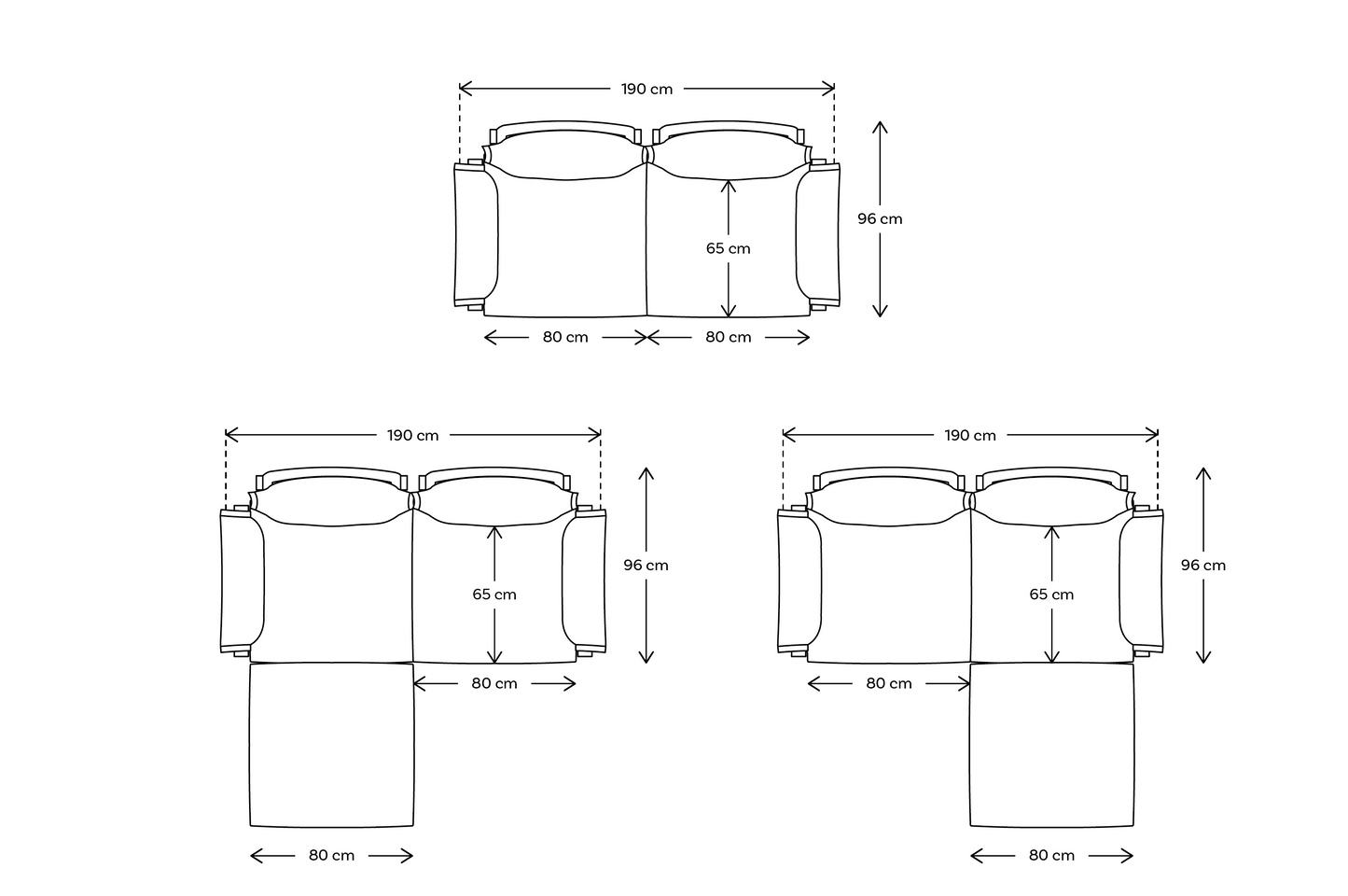 Zweisitzer-Ecksofa Model 06 mit Ecke rechts