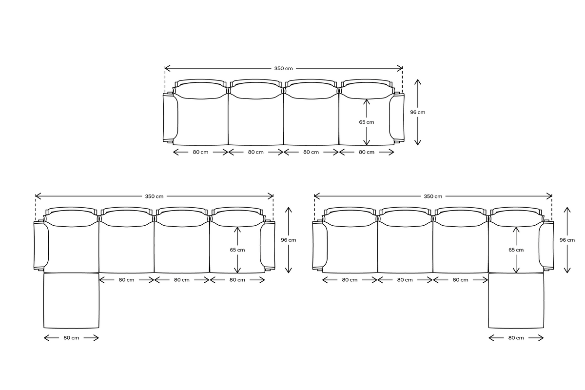 Viersitzer-Sofa Model 06 mit Ecke links