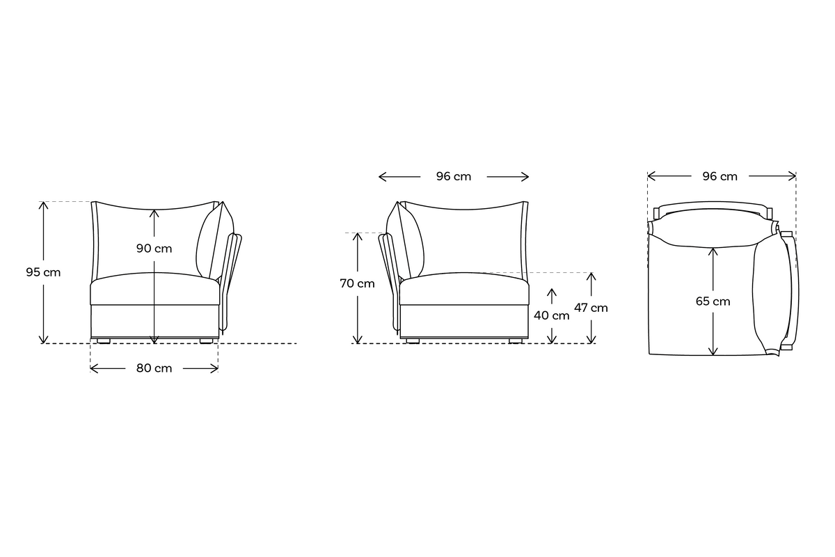 Eckmodul für modulares Sofa Model 06