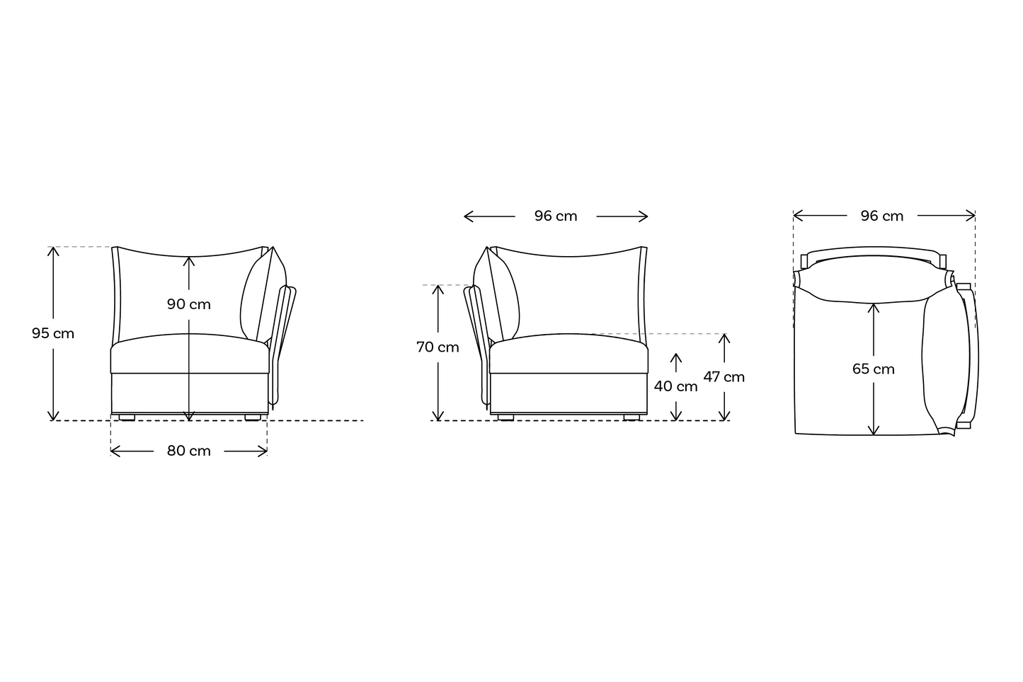 Eckmodul für modulares Sofa Model 06