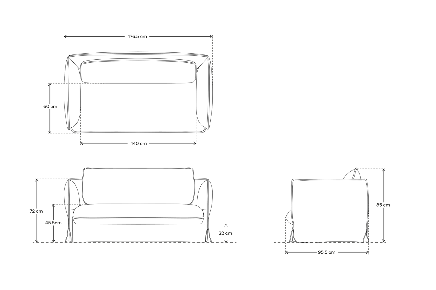 Model 18 Zweisitzer-Sofa