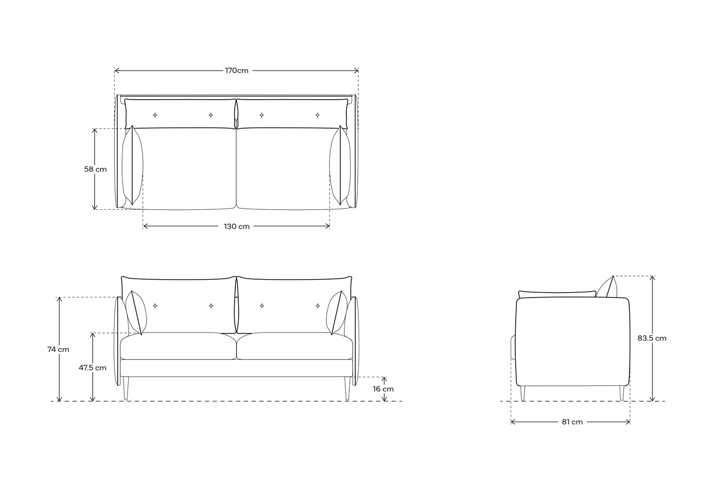 Model 19 2 Seater Sofa, Chestnut
