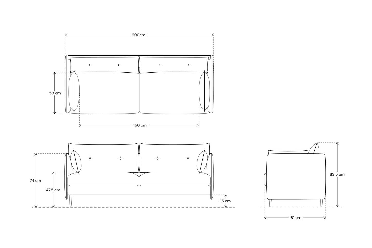 Model 19 3 Seater Sofa, Bronze