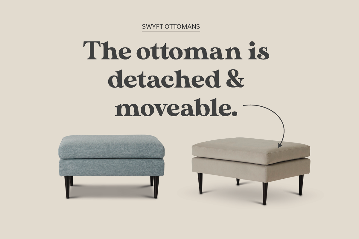 Model 02 2-Seater Sofa with Ottoman, Indigo