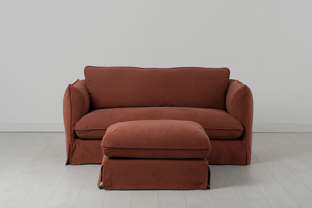 Model 18 Zweisitzer-Sofa mit Polsterhocker, Toskana
