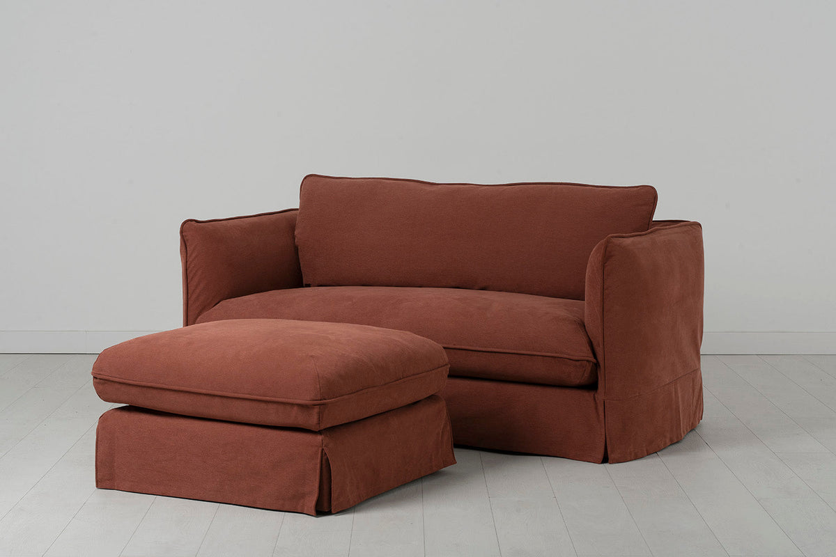 Model 18 Zweisitzer-Sofa mit Polsterhocker, Toskana