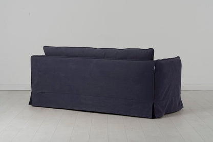 Dreisitzer-Sofa mit Polsterhocker, Mitternachtsblau