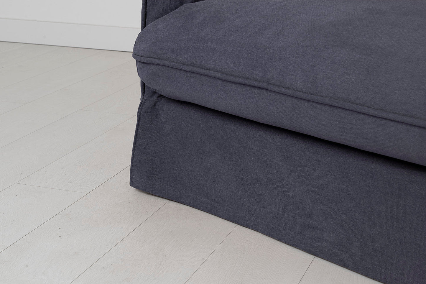 Dreisitzer-Sofa mit Polsterhocker, Mitternachtsblau