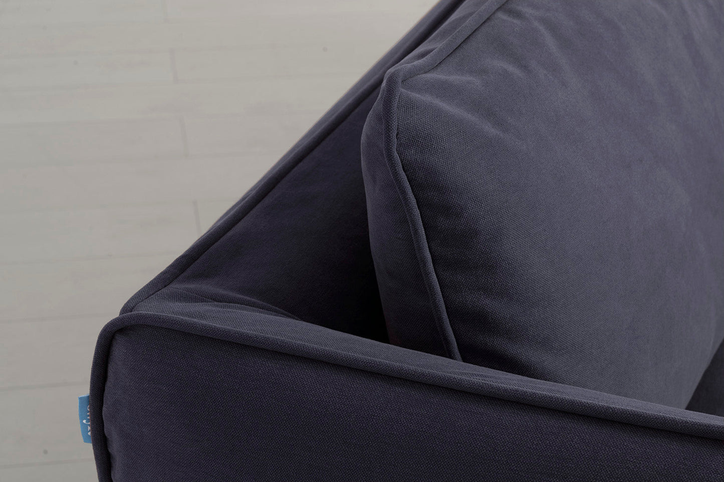 Dreisitzer-Sofa mit Polsterhocker, Mitternachtsblau