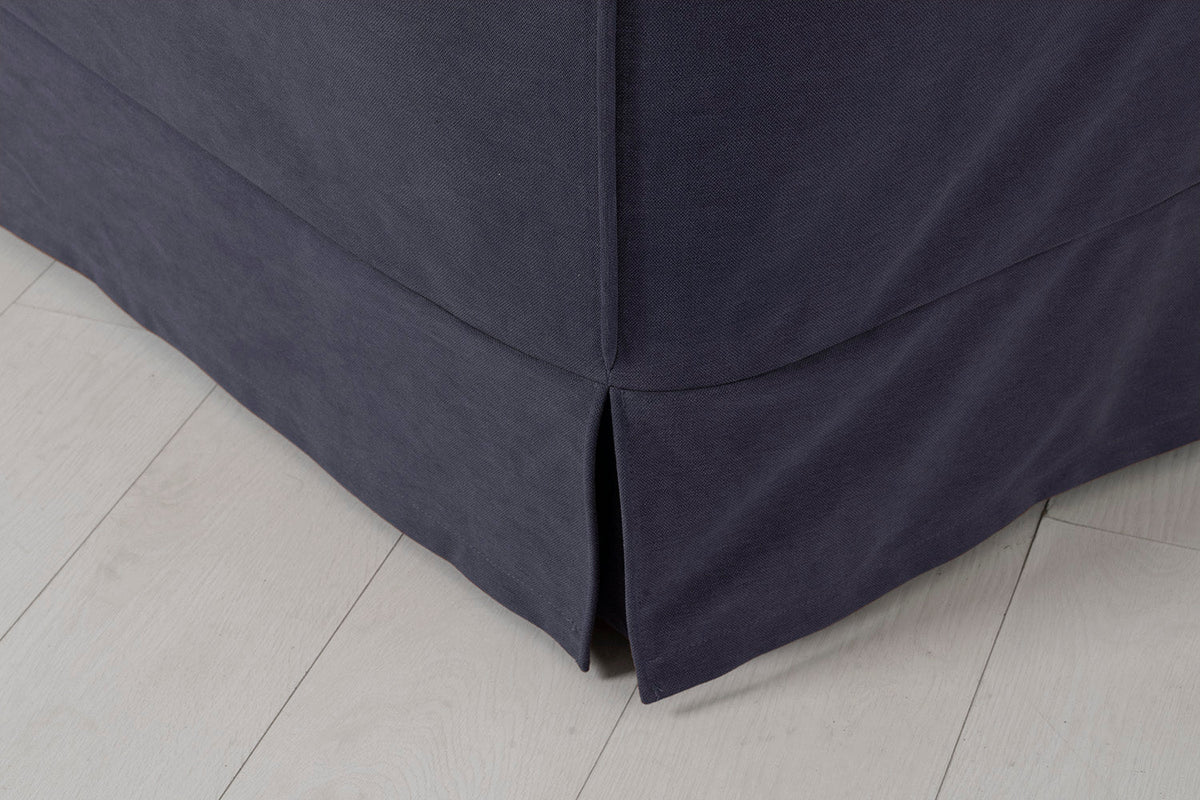 Dreisitzer-Sofa mit Polsterhocker, Mitternachtsblau