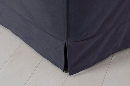 Dreisitzer-Sofa mit Polsterhocker, Mitternachtsblau