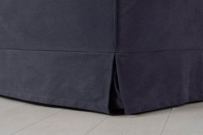 Dreisitzer-Sofa mit Polsterhocker, Mitternachtsblau