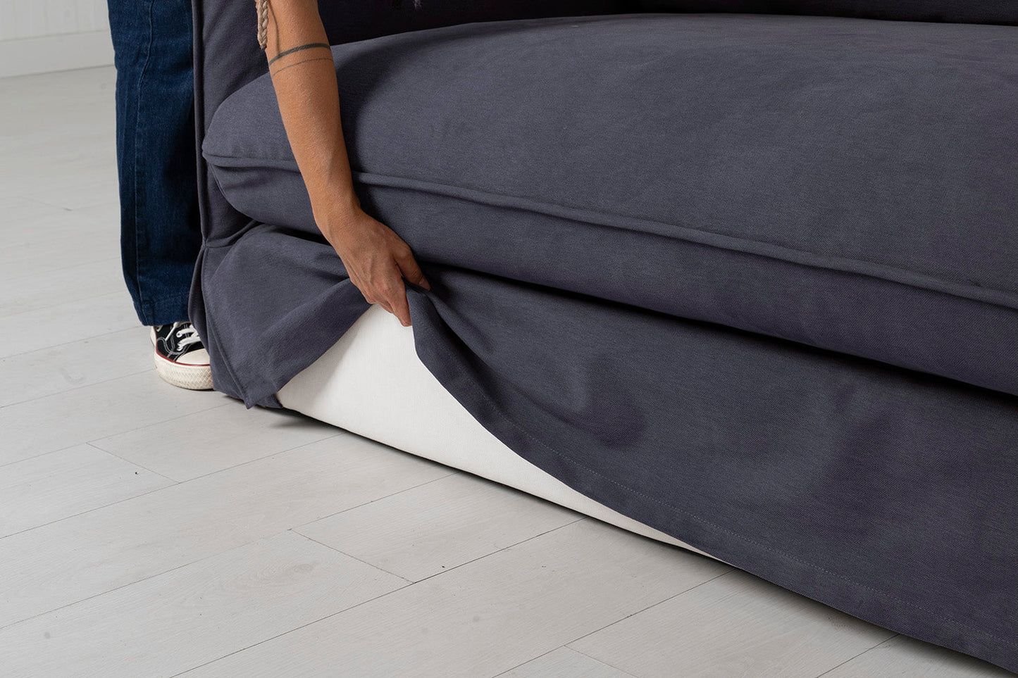 Model 18 Dreisitzer-Sofa Bezüge, Mitternachtsblau