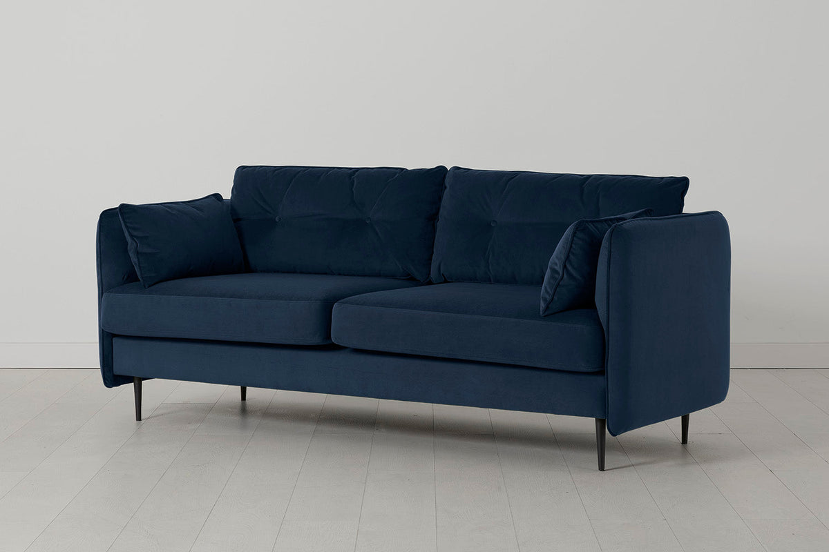 Model 19 Dreisitzer-Sofa, Indigoblau