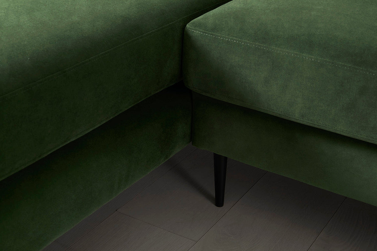 Model 19 3 Seater Left Chaise Sofa, Conifer — Leg Detail