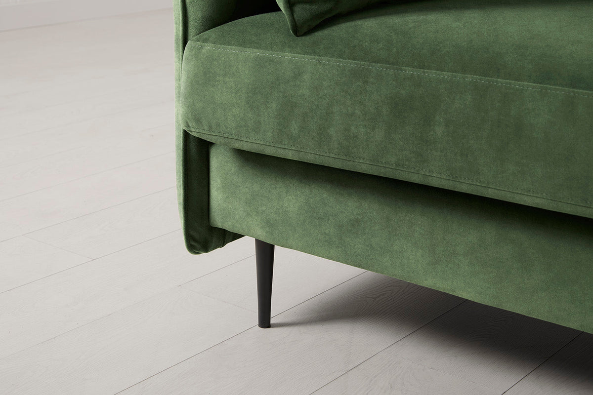 Model 19 3 Seater Left Chaise Sofa, Conifer — Arm Detail