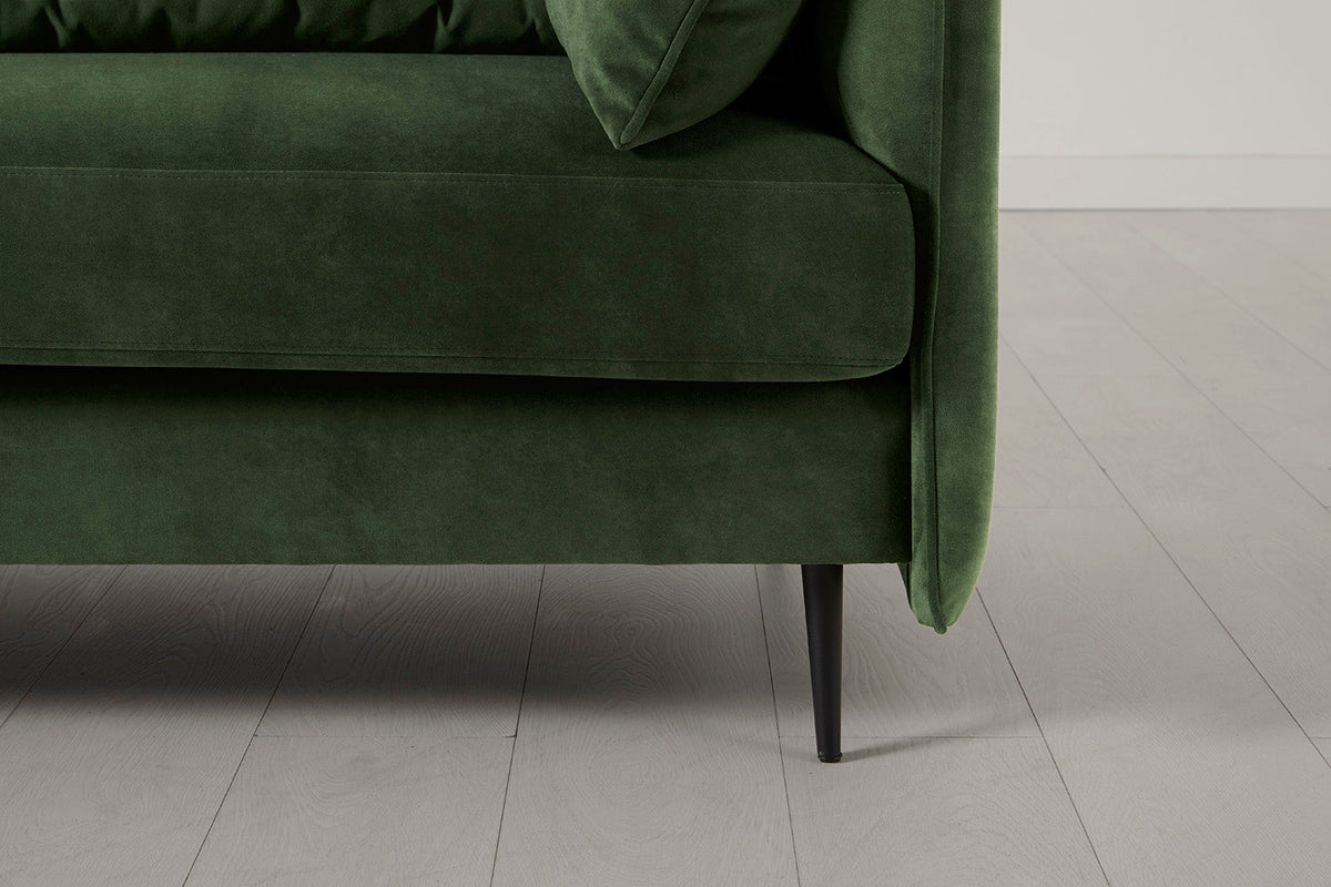Model 19 3 Seater Left Chaise Sofa, Conifer — Leg Detail