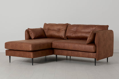 Model 19 3 Seater Left Chaise Sofa, Chestnut — Angle View