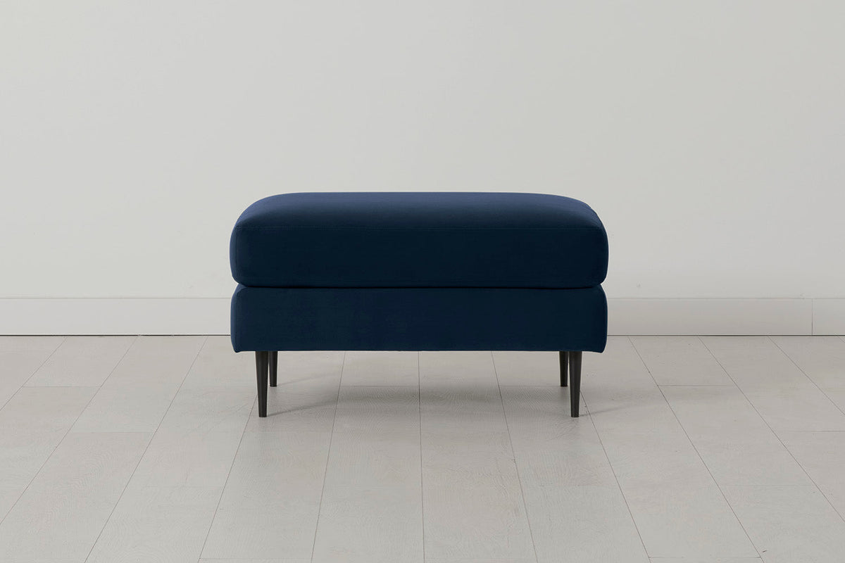 Model 19 Ottoman, Indigo — Front View