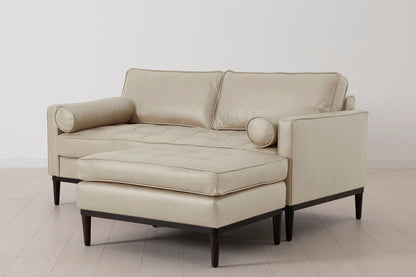 Model 02 Zweisitzer Sofa mit Hocker, Oyster