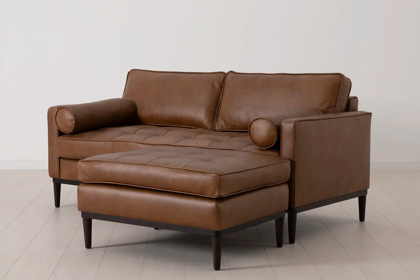Model 02 2-Seater Sofa with Ottoman, Maple