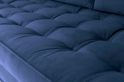 Model 02 2-Seater Sofa with Ottoman, Indigo