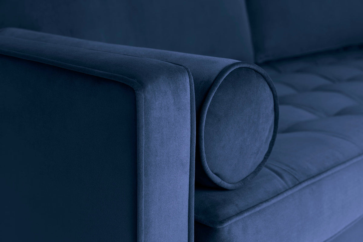 Model 02 2-Seater Sofa with Ottoman, Indigo