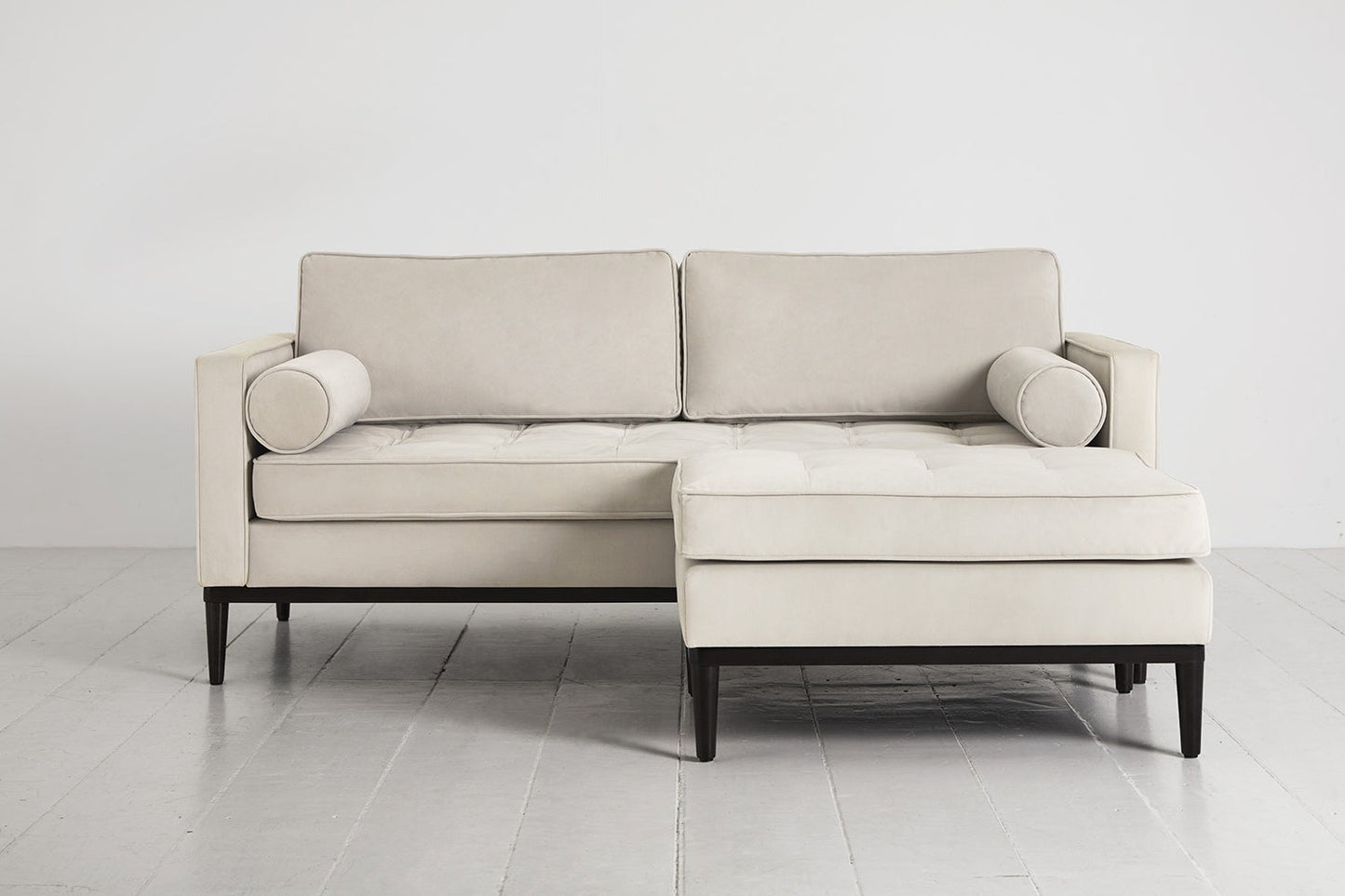 Model 02 2-Seater Sofa with Ottoman, Bone