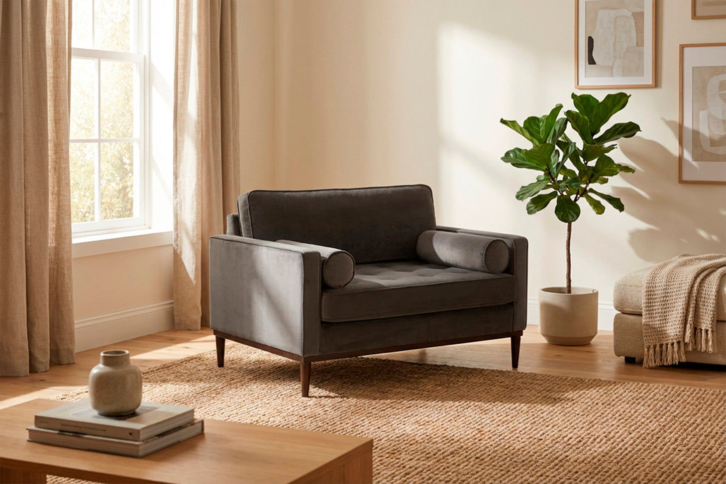Model 02 Loveseat, Elefantengrau