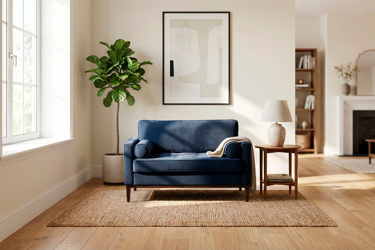 Model 02 Loveseat, Indigoblau