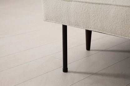 Model 02 Dreisitzer-Schlafsofa , Elfenbeinfarbe
