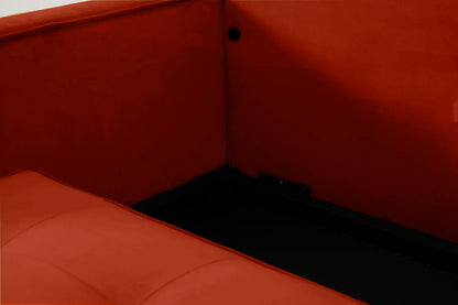Model 02 Dreisitzer-Schlafsofa , Paprikarot