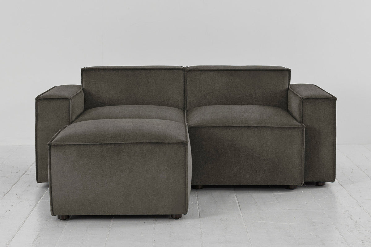 Zweisitzer-Sofa Model 03 mit Chaiselongue links, Nerzgrau