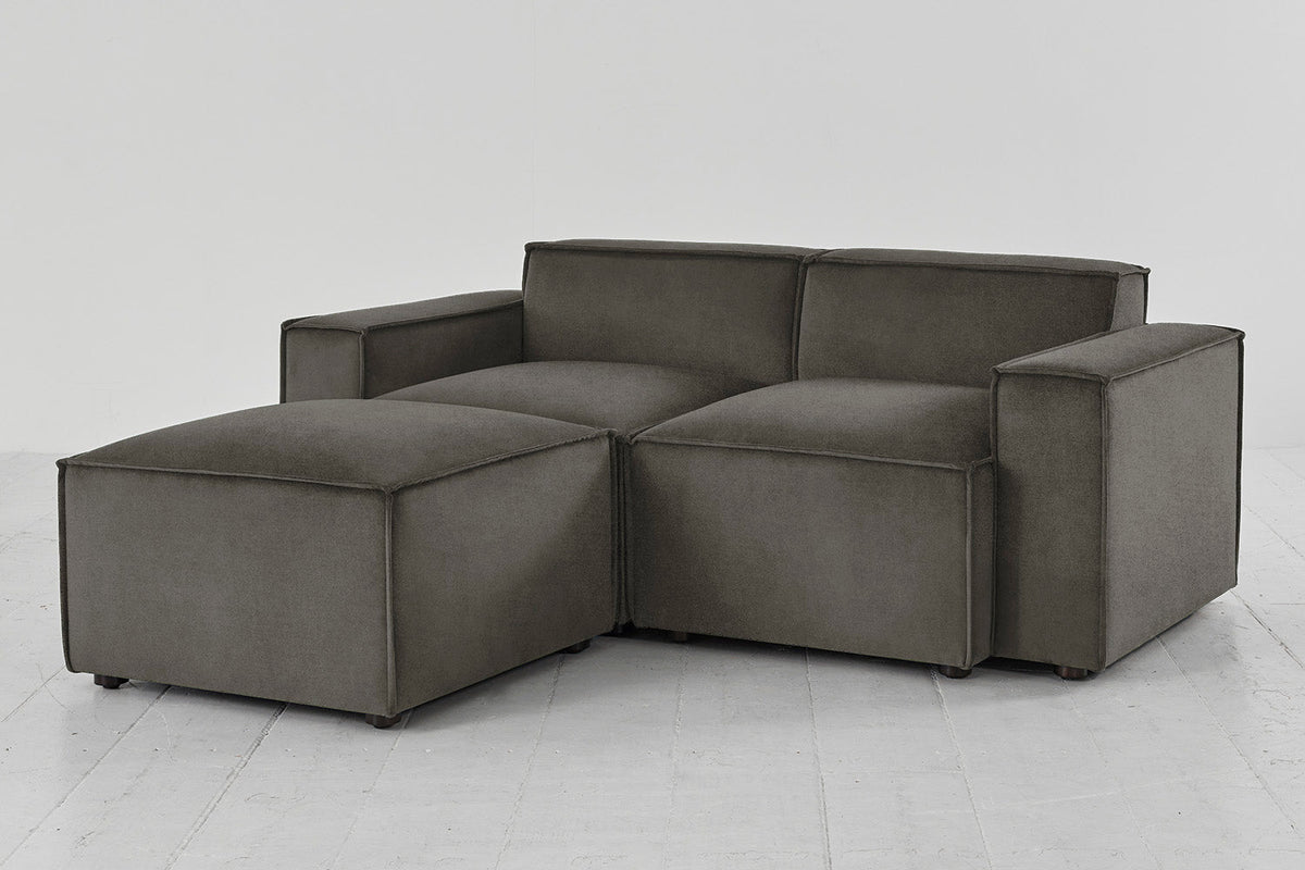 Zweisitzer-Sofa Model 03 mit Chaiselongue links, Nerzgrau