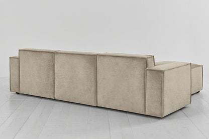 Dreisitzer-Sofa Model 03 mit Chaiselongue links, Flachs