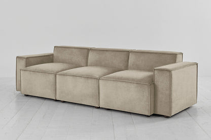 Dreisitzer-Sofa Model 03, Flachs