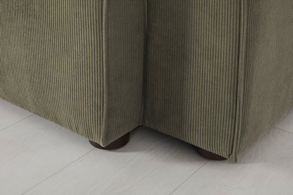 Ecksofa Model 03 mit Polsterhocker, Fenchelgrün