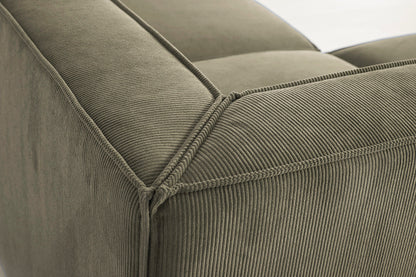 Ecksofa Model 03 mit Polsterhocker, Fenchelgrün