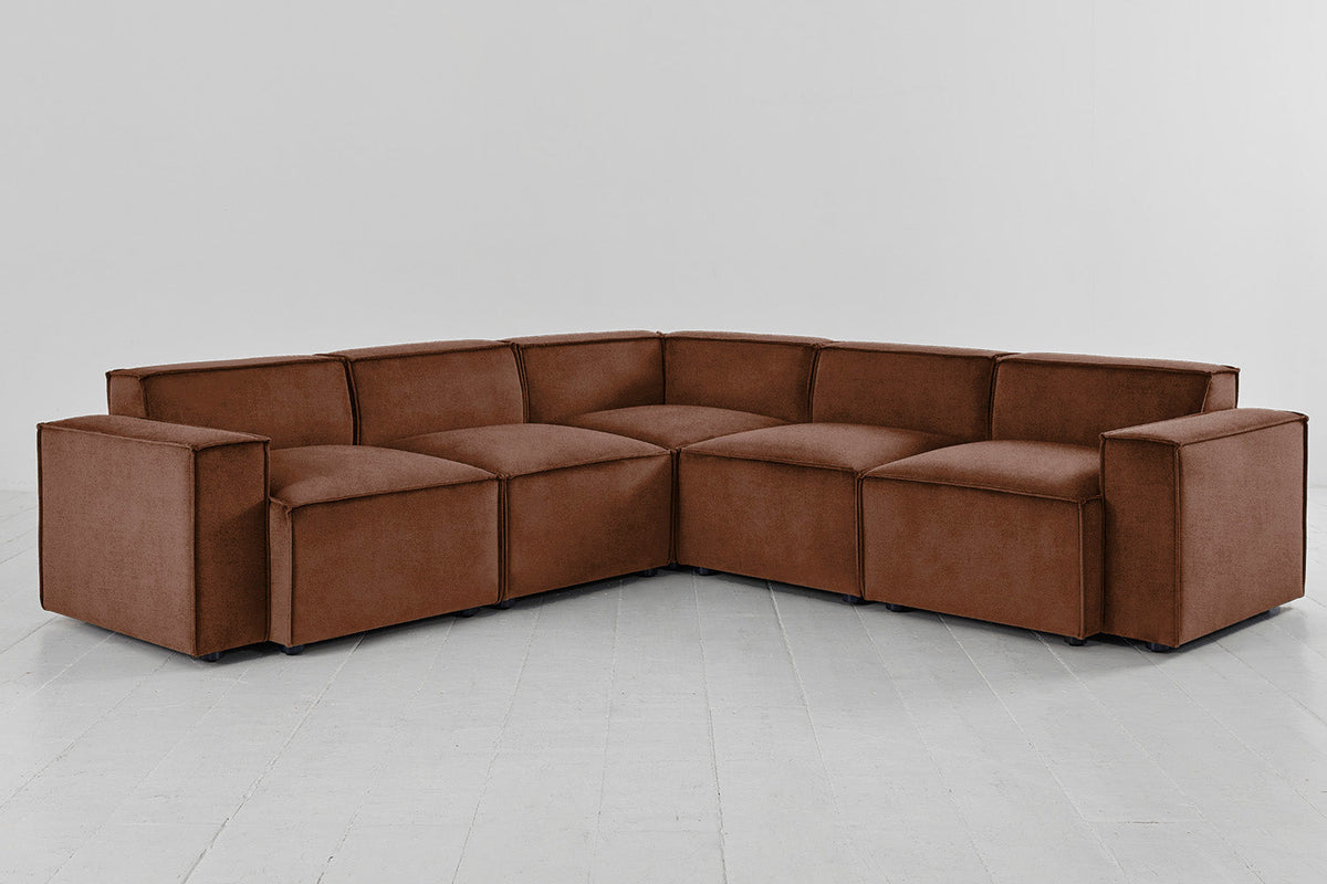 Ecksofa Model 03, Rostbraun