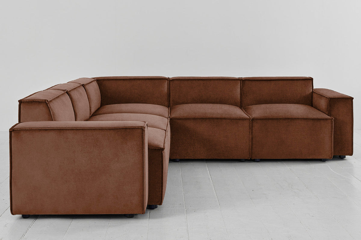 Ecksofa Model 03, Rostbraun