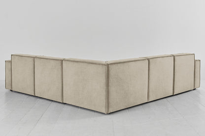 Ecksofa Model 03 mit Polsterhocker, Flachs