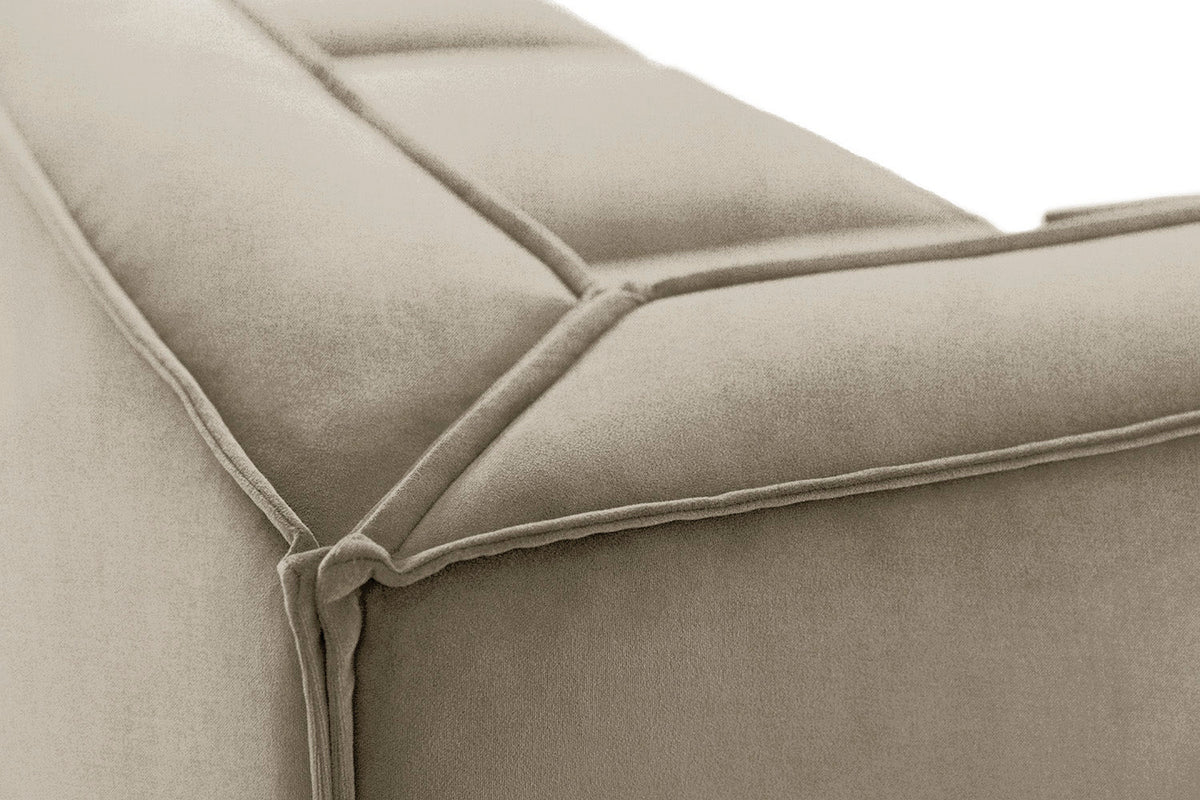 Ecksofa Model 03 mit Polsterhocker, Flachs