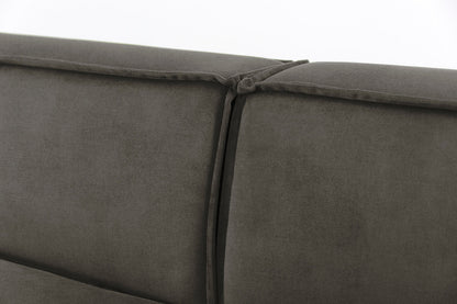 Ecksofa Model 03 mit Polsterhocker, Nerzgrau