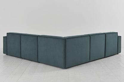 Ecksofa Model 03 mit Polsterhocker, Petrol