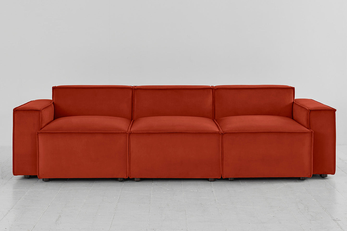 Dreisitzer-Sofa Model 03, Paprikarot