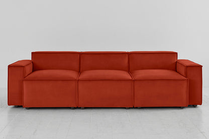 Dreisitzer-Sofa Model 03, Paprikarot