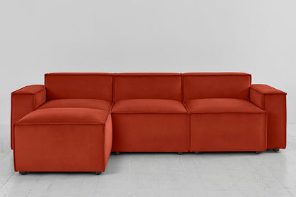 Model 03 3-Seater Left Chaise Sofa, Paprika