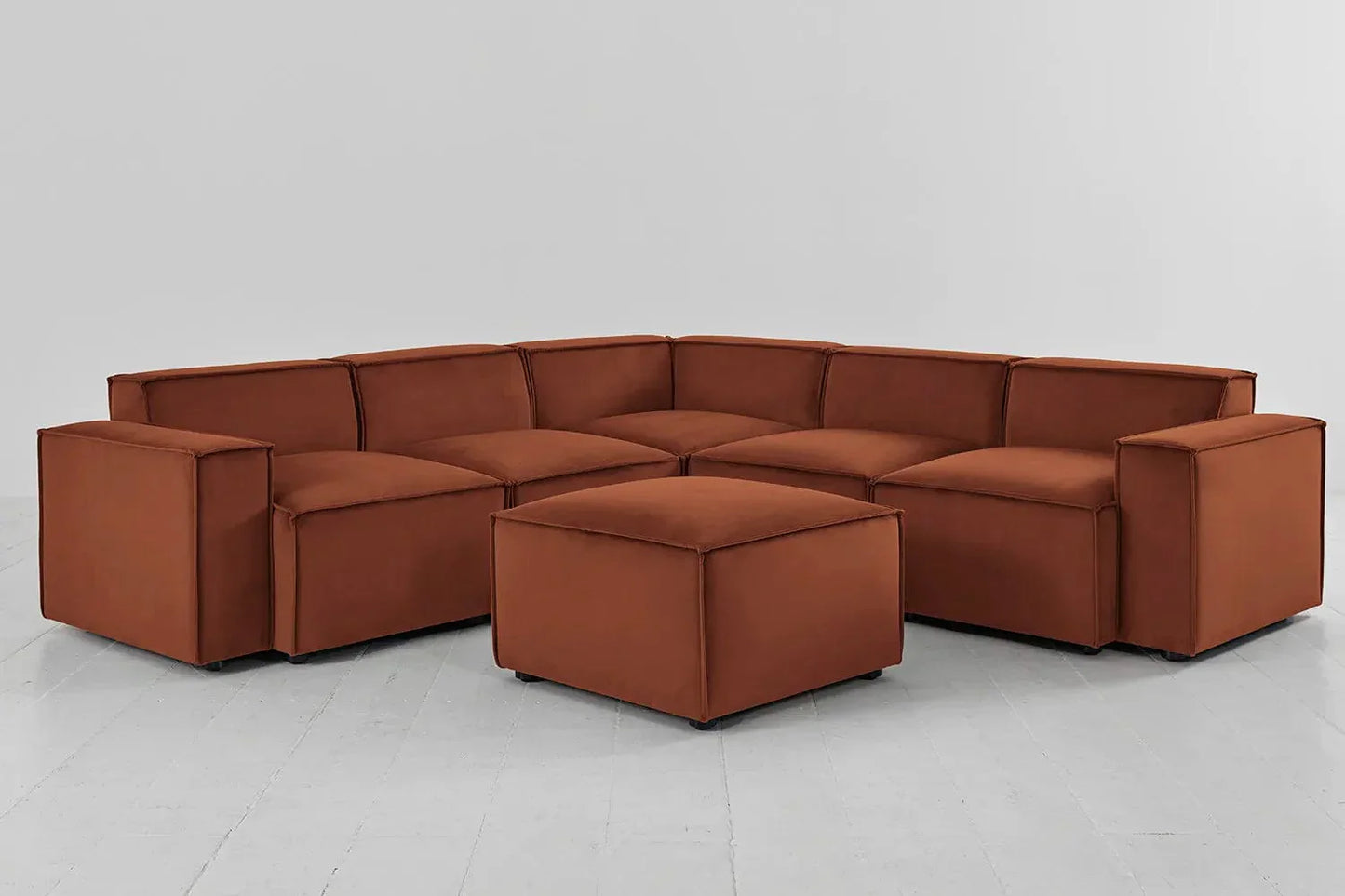 Model 03 Corner Sofa with Ottoman, Umber
