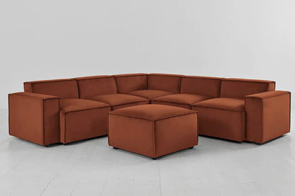 Model 03 Corner Sofa with Ottoman, Umber