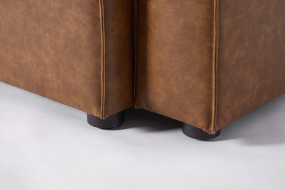 Dreisitzer-Sofa Model 03 mit Chaiselongue rechts, Ahornbraun